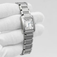 Cartier Tank Française 2384 W51008Q3, acero inoxidable, 20 mm, reloj de cuarzo para mujer