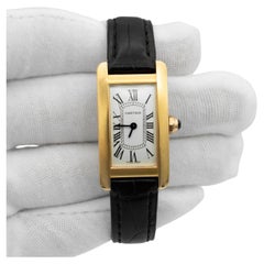 Reloj Cartier Tank American W2607456, oro rosa, 19 mm, esfera plateada, cuarzo