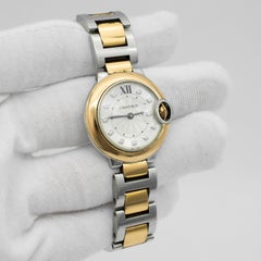 Cartier Ballon Bleu Combination W3BB0005, esfera plateada, oro rosa