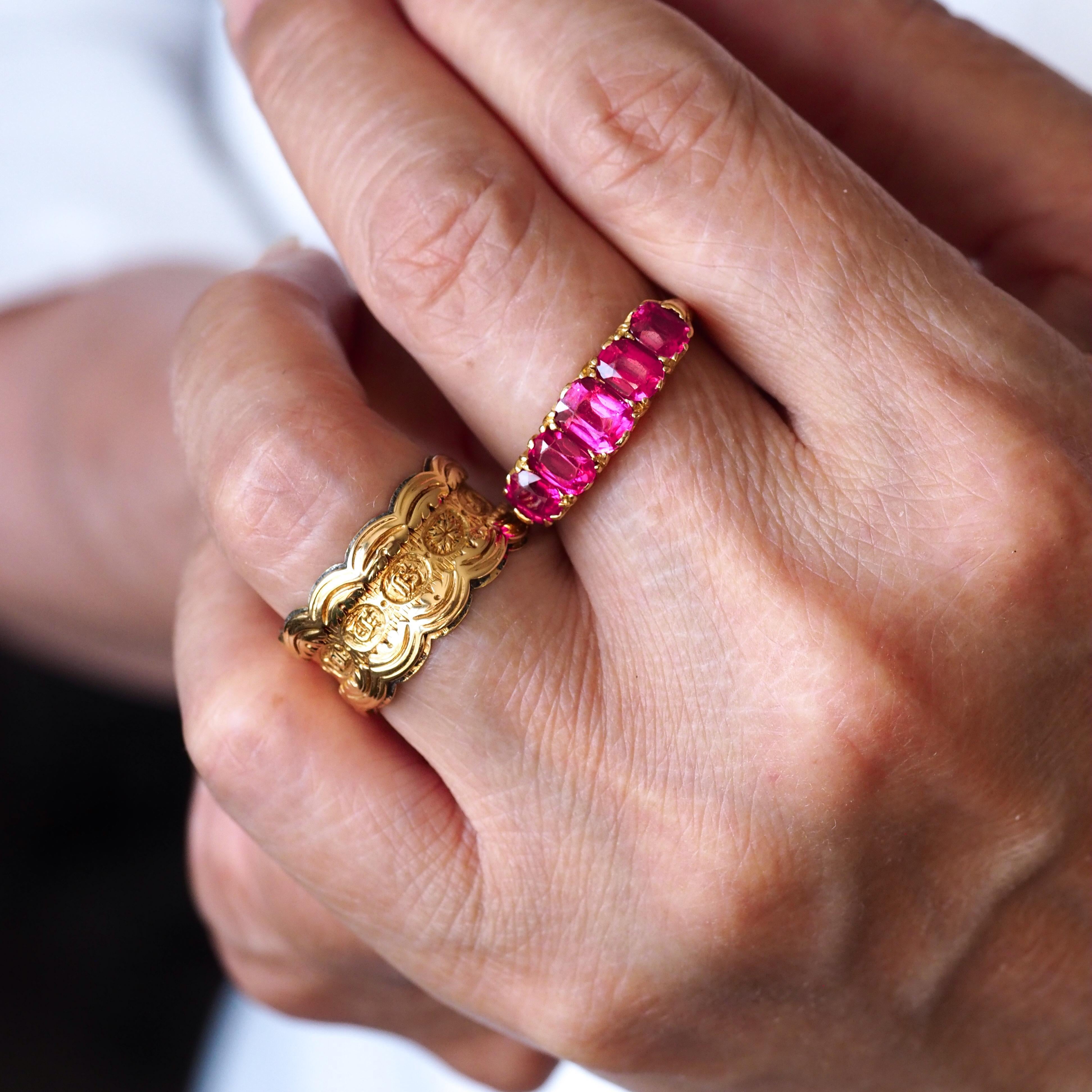 Bague de mémoire ancienne en or 18 carats de l'époque géorgienne - Anglais, Londres 1831 en vente 12