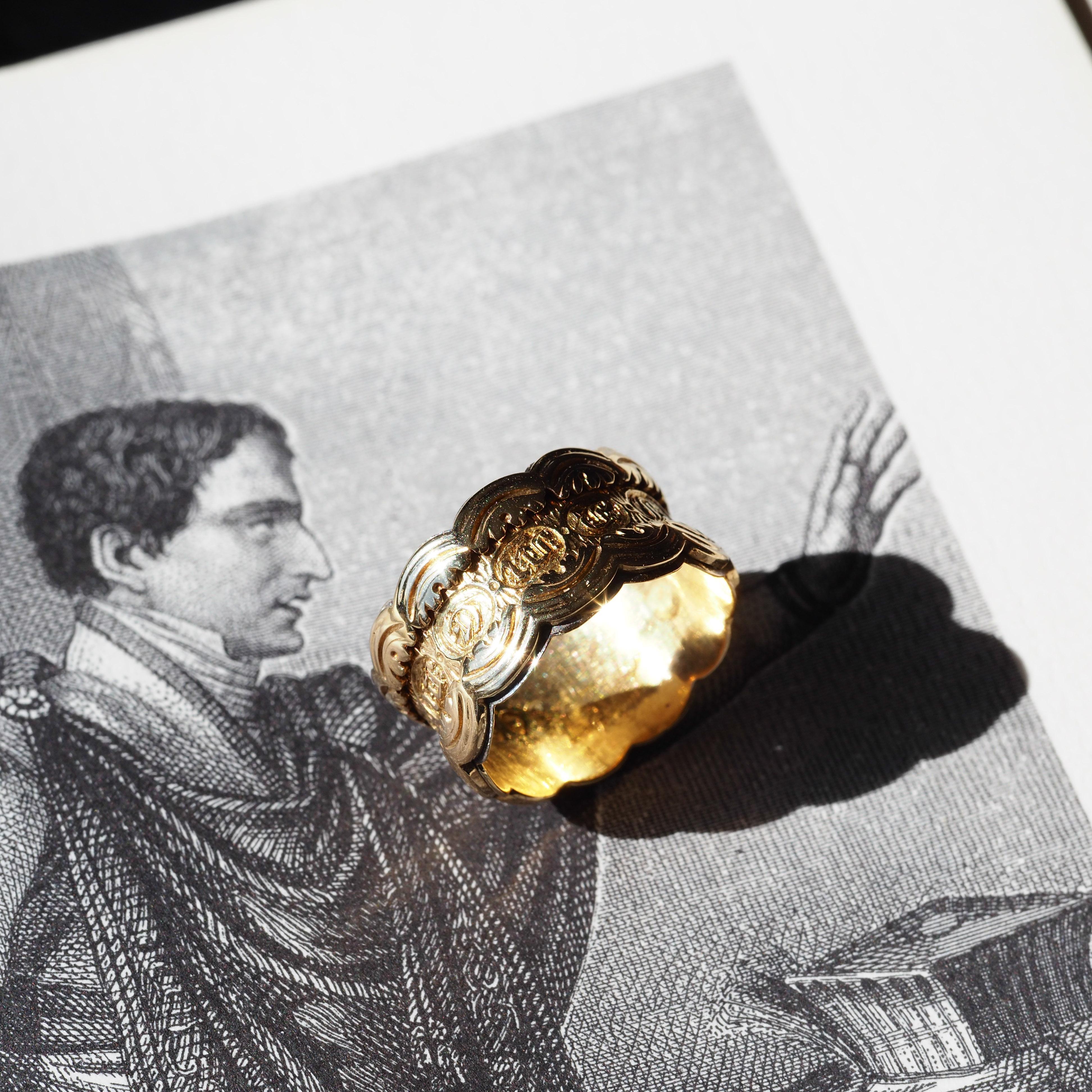 Bague de mémoire ancienne en or 18 carats de l'époque géorgienne - Anglais, Londres 1831 en vente 14