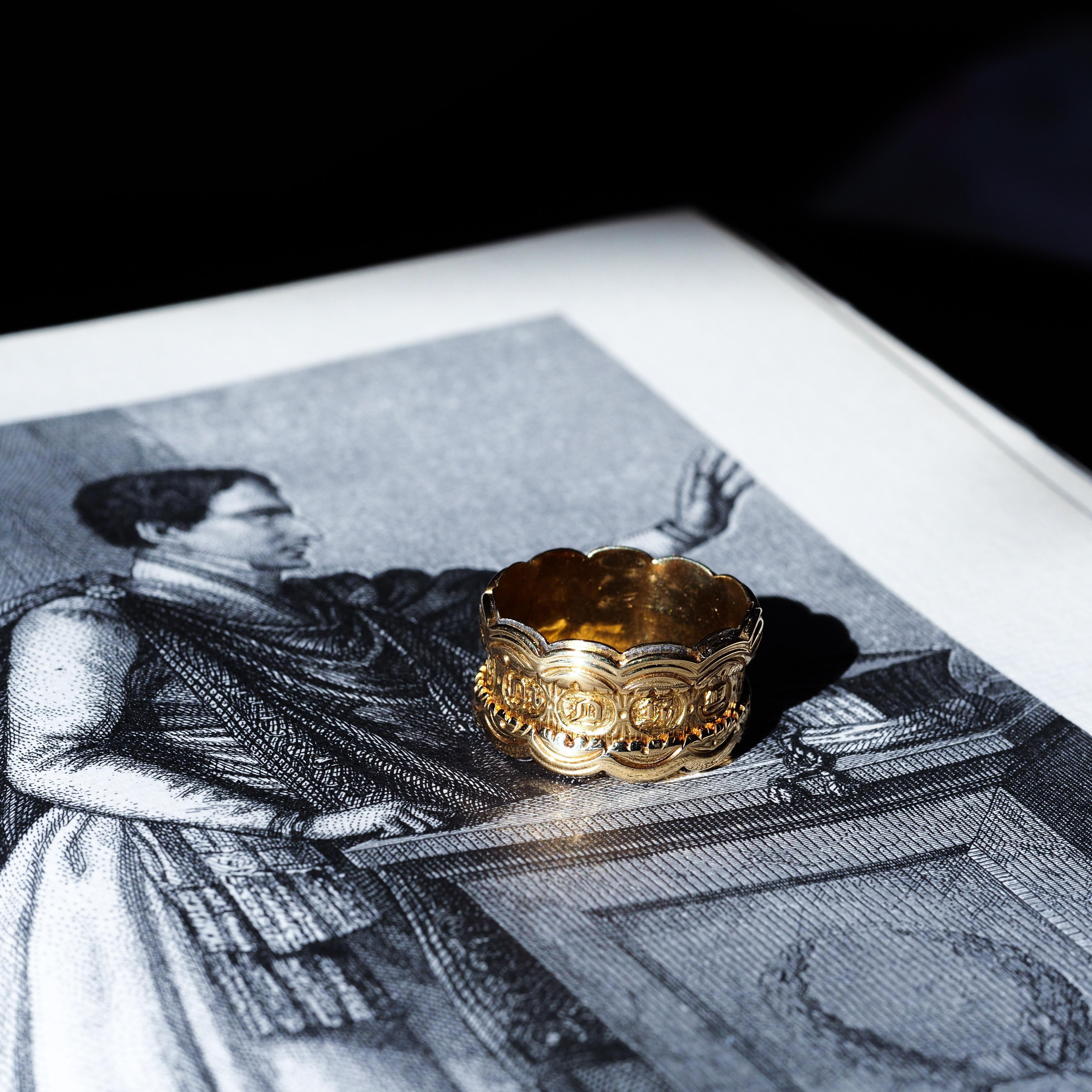 Bague de mémoire ancienne en or 18 carats de l'époque géorgienne - Anglais, Londres 1831 en vente 15