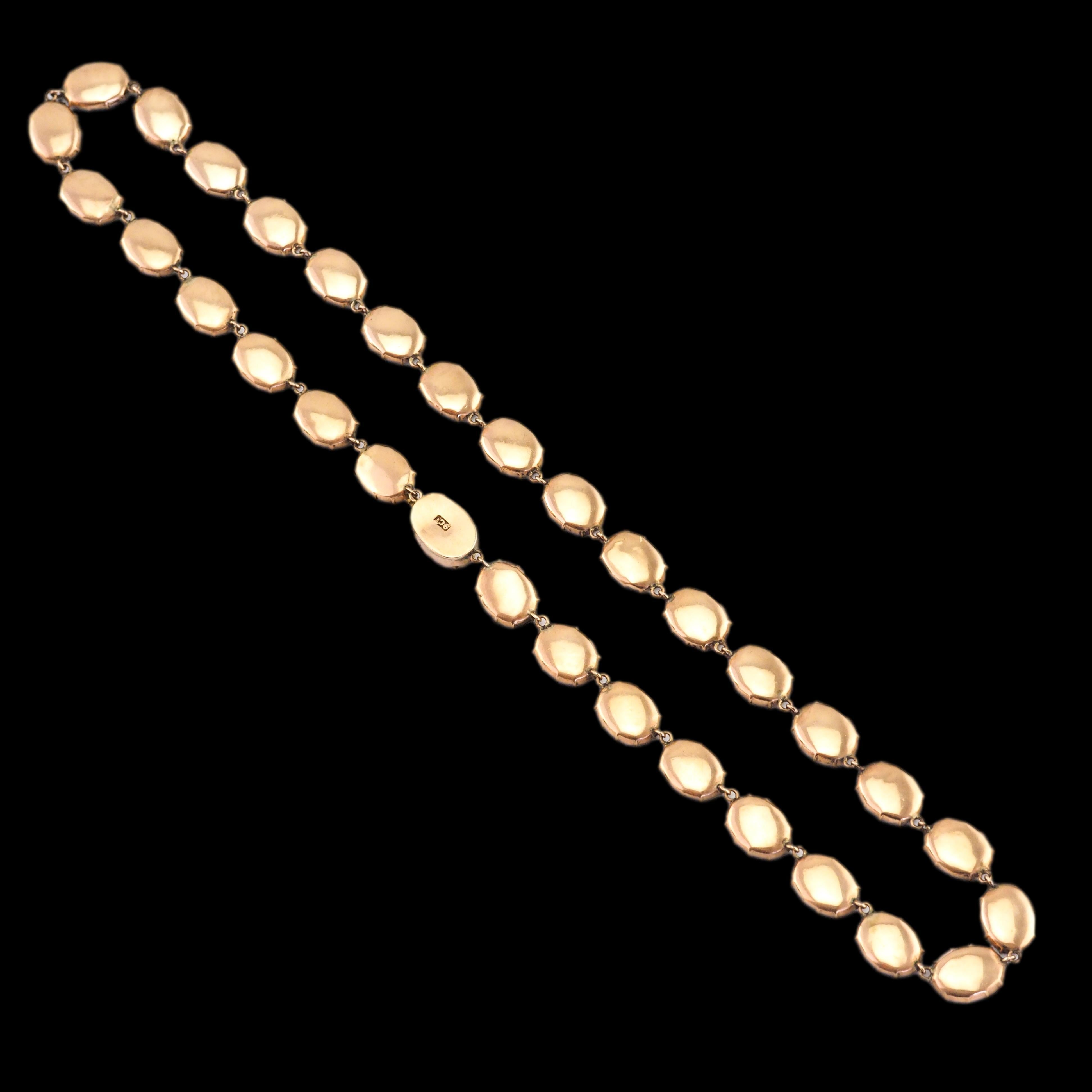 Antica collana georgiana/vittoriana con granato Riviere in oro 9K - Inizio XIX secolo. in vendita 2