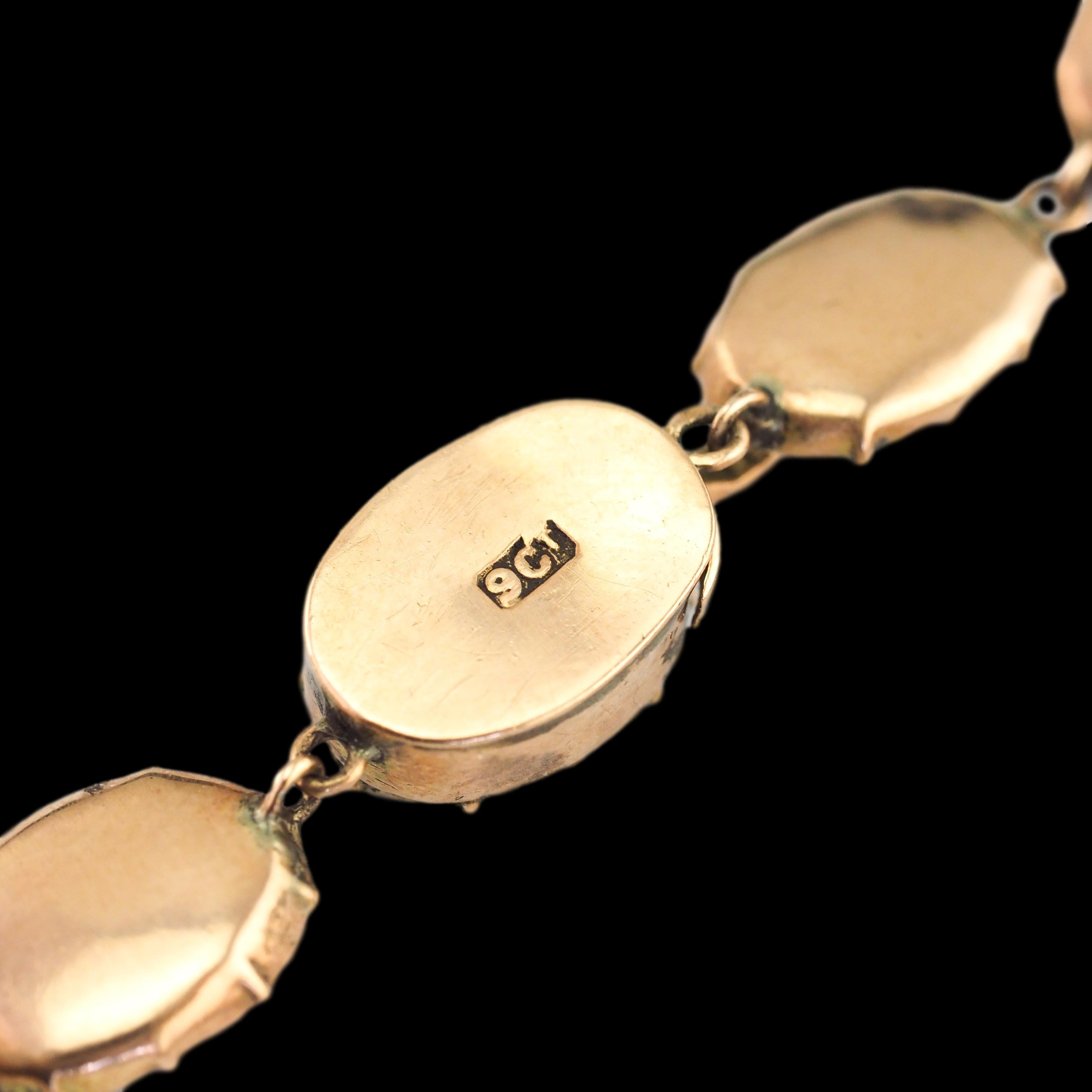 Antica collana georgiana/vittoriana con granato Riviere in oro 9K - Inizio XIX secolo. in vendita 4
