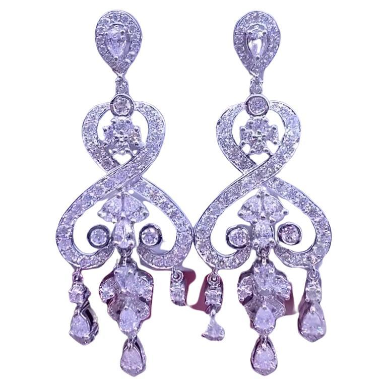 Boucles d'oreilles en or 18 carats avec diamants naturels certifiés 10,50 carats 