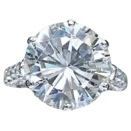 GIA Certified 8.00 Carat E/VVS2 Triple XXX Round Brillant Shape Diamond Ring