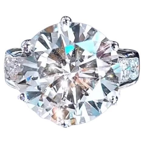 GIA Certified 10.00 Ct F/VS1 Round Brillant Cut  Diamond 18K Gold Solitaire Ring