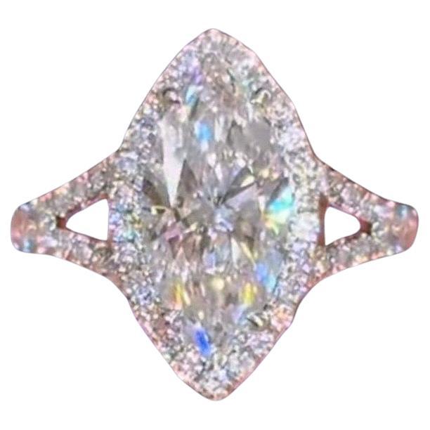 GIA Certificato 5,00 Carati F/VS1 Diamanti a forma di Marquise in oro 18K