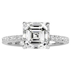 Certifié GIA 3.00 Carats F/VS1  Bague solitaire en or 18k avec diamants