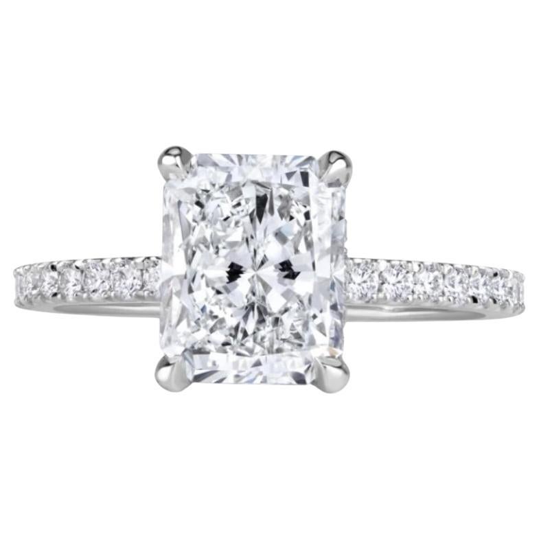 GIA Certificato 3,00 Carati di purezza senza difetti D Colore Anello Solitario in Oro 18K