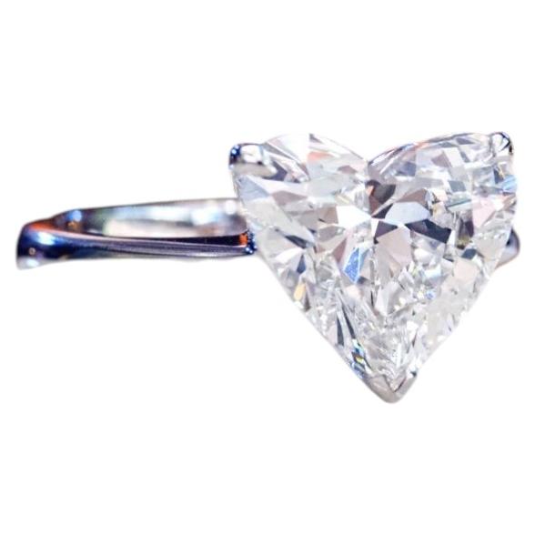 GIA Certified 3.00 Carats FLAWLESS clarity D color Heart Shape Diamond Gold Ring