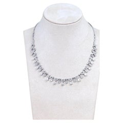10.50 Ct Mixed Shape Diamonds 18k Gold Necklace