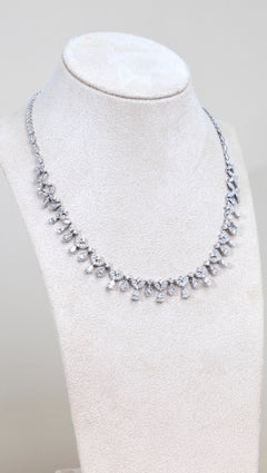 10.50 Ct Mixed Shape Diamonds 18k Gold Necklace