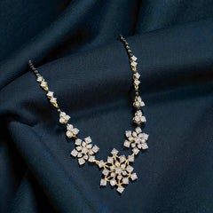 0.97 Cts F/VS1 Round Brilliant Diamonds Mangalsutra Necklace in 18K Yellow Gold