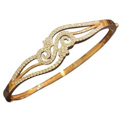 1.21 Carats F/VS1 Round Brilliant Diamonds Pavé Bracelet in 14K Rose Gold