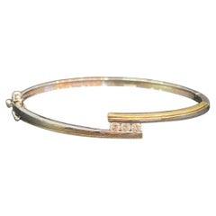 0.24 Carats F/VS1 Round Brilliant Diamonds Pavé Channel-Set Bracelet in 14K Gold
