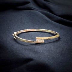 0.24 Carats F/VS1 Round Brilliant Diamonds Pavé Channel-Set Bracelet in 14K Gold