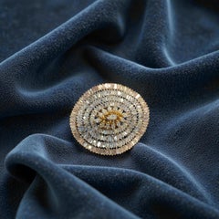 5.65 Cts G/SI1 Baguette & Marquise Diamonds Pavé Cocktail Ring in 14K Rose Gold