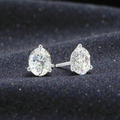 GIA Certified 1.00 Cts F/VS1 Round Diamonds Martini Stud Earrings in 14K Gold