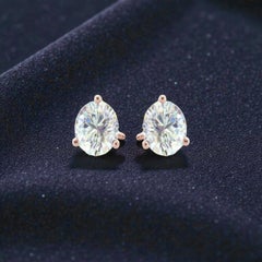 GIA Certified 1.00 Carats F/VS1 Round Diamonds Martini Stud Earrings in 14K Gold