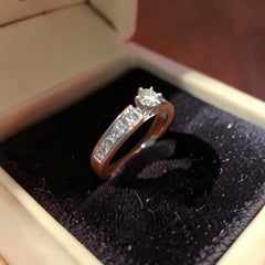 GIA Certified 0.95 Cts Round Princess F/VS1 Diamonds Engagement Ring In 14K Gold