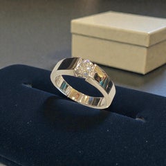 GIA Certified 0.50 Cts Round Brilliant F/VS1 Diamond Men's Band Ring In 14K Gold