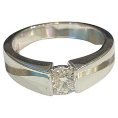 GIA Certified 0.50 Cts Round Brilliant F/VS1 Diamond Men's Band Ring In 14K Gold