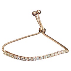 Classy 4 Cts 20 Pointer Round Brilliant F/VS1 Diamonds Tennis Bracelet 18K Gold
