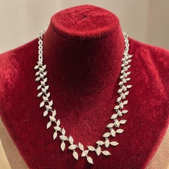 1.50 Cts Round Brilliant F/VS1 Natural Diamonds Illusion Necklace 14K White Gold