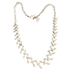 1.50 Cts Round Brilliant F/VS1 Natural Diamonds Illusion Necklace 14K White Gold