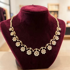 Dazzling 1.33 Cts Round Brilliant F/VS1 Diamonds Tennis Necklace 14K Rose Gold
