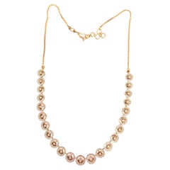 Stunning 1.77 Cts Round Brilliant F/VS1 Diamonds Floral Halo Necklace 14K Gold