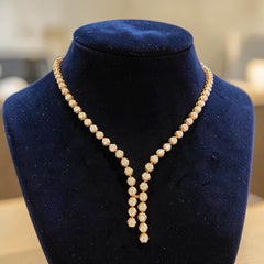 Beautiful 2.45 Cts Round Brilliant F/VS1 Diamonds Tennis Necklace 14K Rose Gold