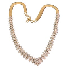 Stunning 3.35 Cts Round Brilliant F/VS1 Diamonds Illusion Necklace In 14K Gold