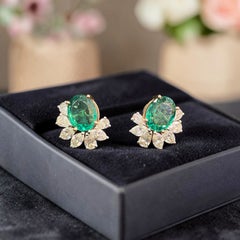 Boucles d'oreilles élégantes en diamants de 2,44 carats, taille poire-marquise, F/VS1, montées sur or rose 14 carats
