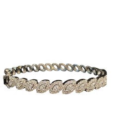 Stunning 2.30 Cts Marquise Round F/VS1 Diamonds Statement Halo Bracelet 14K Gold