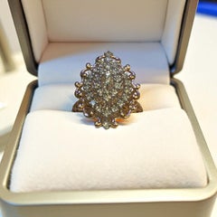 Classy 0.85 Cts F/VS1 Round Brilliant Natural Diamonds Anniversary Ring 14K Gold