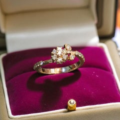 0.50 Carats F/VS1 Round Brilliant Diamonds Anniversary Ring in 14K Rose Gold