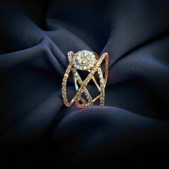 1.15 Cts Round Brilliant Cut F/VS1 Diamonds Split Shank Engagement Ring 14K Gold