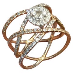 1.15 Cts Round Brilliant Cut F/VS1 Diamonds Split Shank Engagement Ring 14K Gold