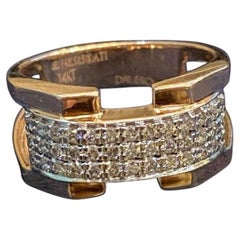 0.75 Carats F/VS1 Round Brilliant Diamonds Unisex Band Ring in 14K Rose Gold