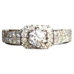 1.60 Cts F/VS1 Round Princess Shape GIA Certified Diamonds Wedding Ring 14K Gold