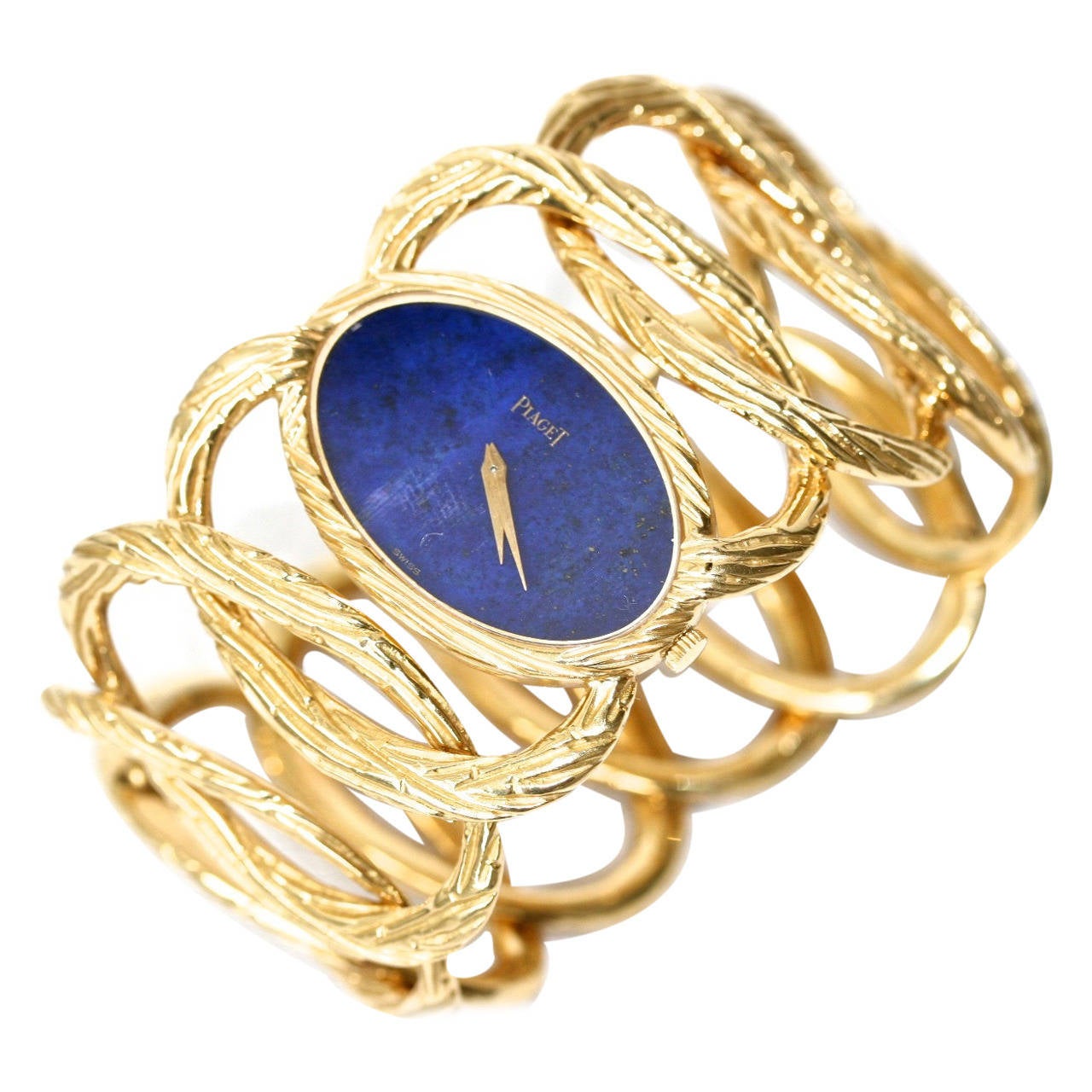 PIAGET 1970s Gold and Lapis Bracelet Watch