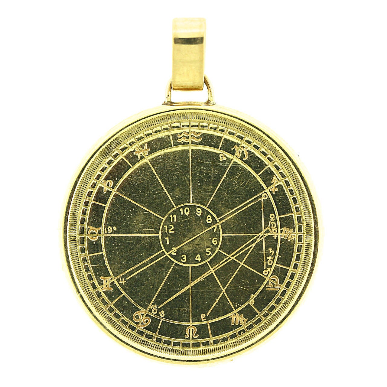 Cartier Gold Astrological Pendant For Sale