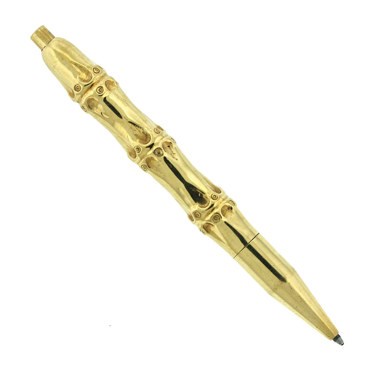 Tiffany & Co. Gold Bamboo Motif Pen For Sale