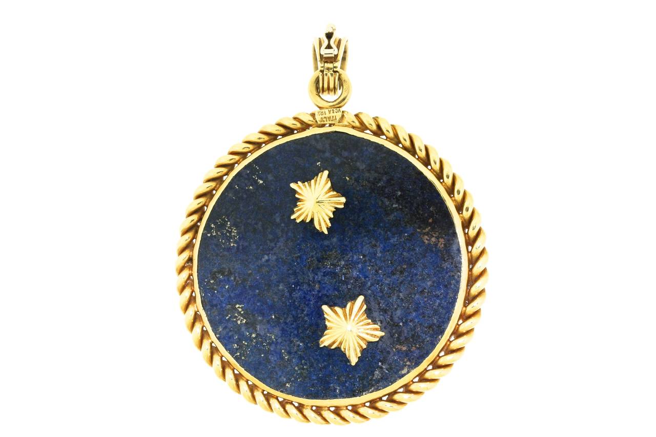 Modern Van Cleef & Arpels Lapis Diamond Gold Virgo Zodiac Pendant
