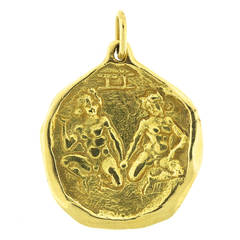 Vintage Cartier Gold Gemini Zodiac Pendant