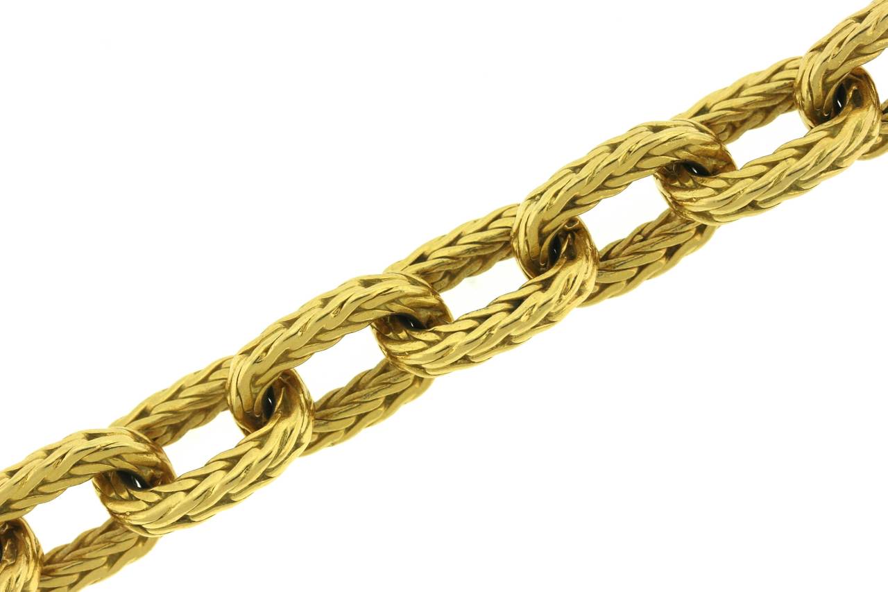 Boucheron, Paris 18k gold heavy link bracelet. This is the type of bracelet everyone needs one of (at least). It is a classic, chunky, substantial bracelet that can be worn every day without worry or concern. Made by hand in a French workshop, this