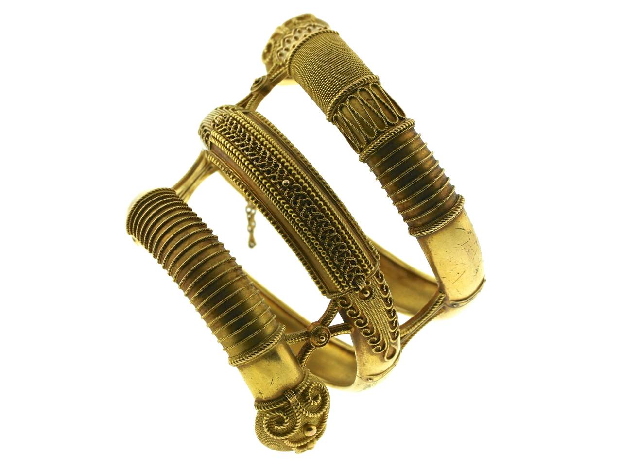 Anton Michelson Antique Coiled Gold Serpent Bracelet