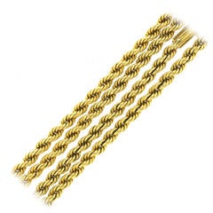 Van Cleef & Arpels Paris Gold Rope Long Neck Chain